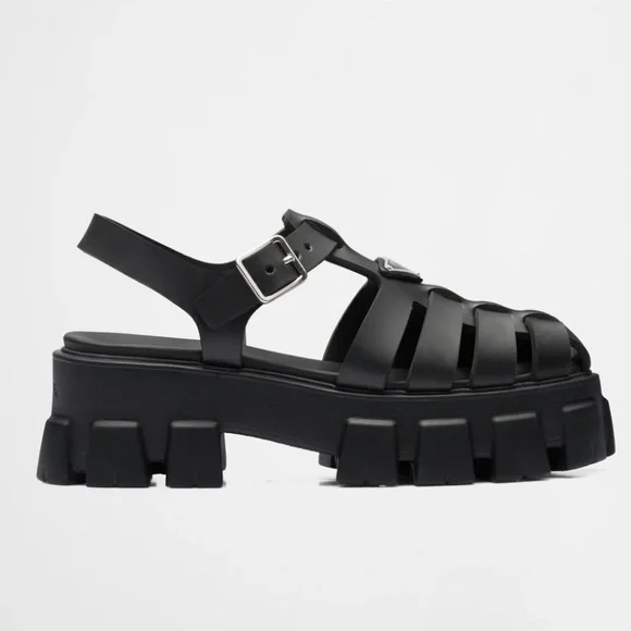 Prada Rubber Monolith Sandals - Picture 2 of 8